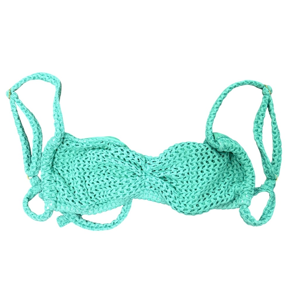 Montce Swim Seafoam Green Braided Kim Crochet Bikini Top Womens‎ Small NWOT